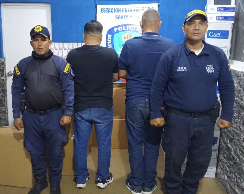 Presos dos sujetos por contrabando de cigarrillos en Santa Rita