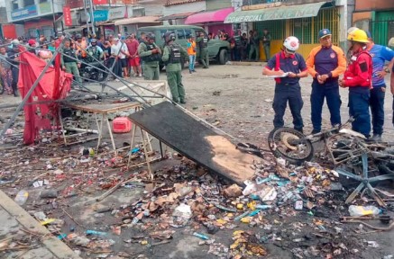 Autoridades del Cicpc tras la pista del presunto responsable que originó la explosión de una venta de fuegos artificiales en Yaracuy