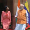Delcy Rodríguez fue recibida este #4Jun por el primer ministro de la India